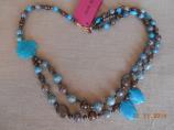 Collana in Diaspro Striscia Blu e Bronzite