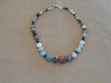 Collana in Amazzonite multicolor e Quarzo Fumè