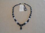 Collana in Onice, cristallo e argento 925